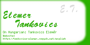 elemer tankovics business card