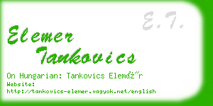 elemer tankovics business card